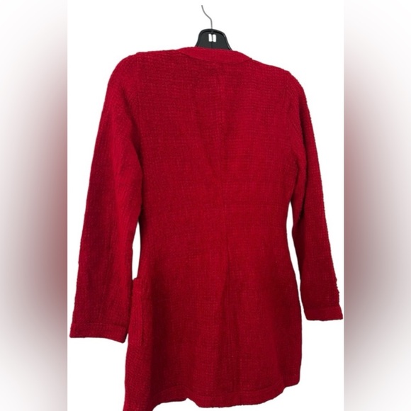 ZARA Textured Weave Blazer Dress Burgundy Red Gold Size S - Picture 10 of 16